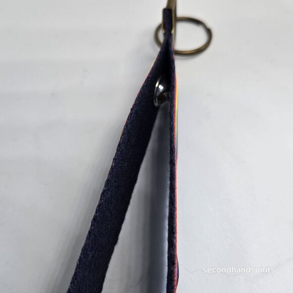 Wristlet Keychain In Rainbow W ALLY Pin Key Fob Wristlet Keychain - Picture 3 of 4